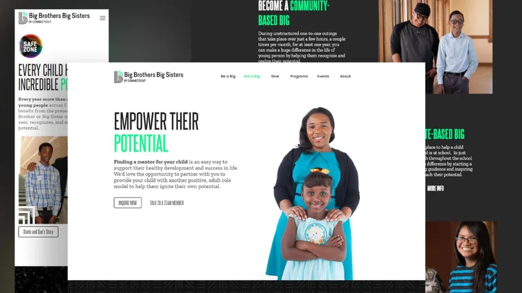 Big Brothers Big Sisters of Connecticut website design