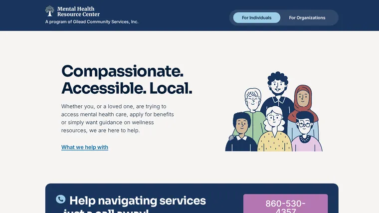 Mental Health Resource Center website design
