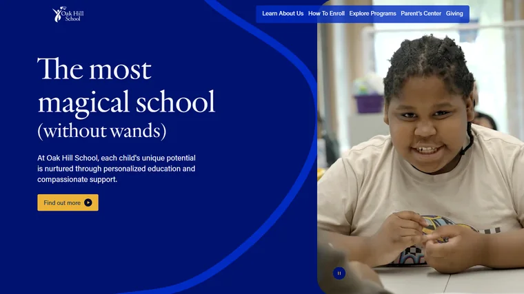 Oak Hill School website design
